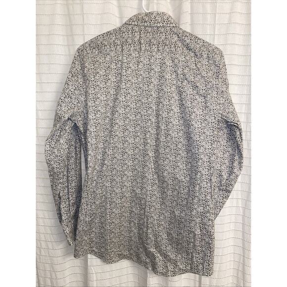 apt 9 mens shirt Slim Fit Medium Button Down Grey White collared shirt - Picture 4 of 4